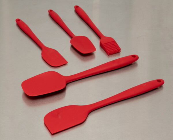 Red Set of 5 Foodgrade Silicone Spatula