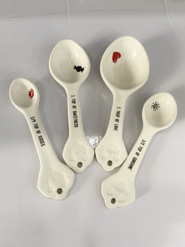 ceramic love sentiments measuring spoon set