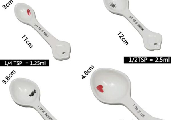 ceramic love sentiments measuring spoon set