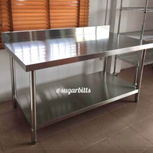 5ft Stainless steel work table with backsplash